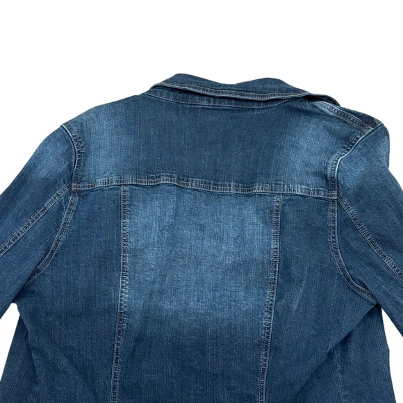 Vintage 2000s Y2K Indigo Rein Blue Long-Line Denim Jacket size XL - Picture 6 of 16